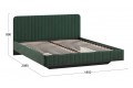 Кровать без ПМ «Шелли» 1800 Тип 1 (без подъемного механизма) Велюр Confetti Deep forest