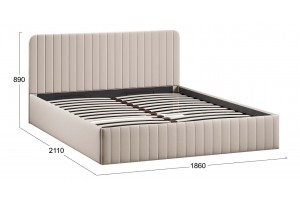 Кровать с ПМ Шелли 1800 Тип 1 (с подъемным механизмом и заглушиной) Велюр Confetti Cream
