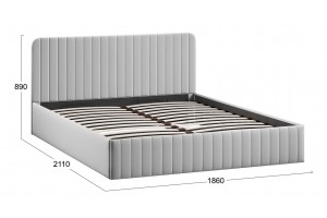 Кровать с ПМ Шелли 1800 Тип 1 (с подъемным механизмом и заглушиной) Велюр Confetti Silver