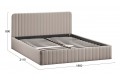 Кровать с ПМ «Шелли» 1800 Тип 1 (с подъемным механизмом и заглушиной) Велюр Confetti Smoke