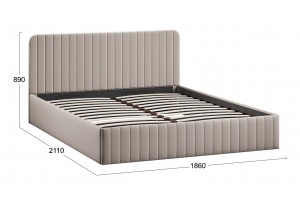 Кровать с ПМ Шелли 1800 Тип 1 (с подъемным механизмом и заглушиной) Велюр Confetti Smoke