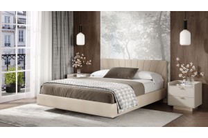 Кровать без ПМ Эвори 1400 Тип 1 (без подъемного механизма) Велюр Confetti Cream