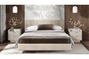 Кровать без ПМ Эвори 1400 Тип 1 (без подъемного механизма) Велюр Confetti Cream