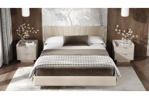 Кровать без ПМ Эвори 1400 Тип 1 (без подъемного механизма) Велюр Confetti Cream