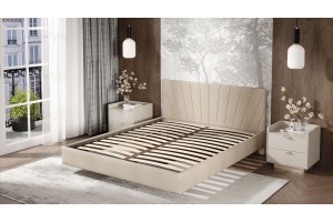 Кровать без ПМ Эвори 1400 Тип 1 (без подъемного механизма) Велюр Confetti Cream