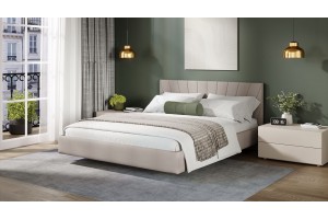 Кровать без ПМ Эвори 1400 Тип 1 (без подъемного механизма) Велюр Confetti Smoke