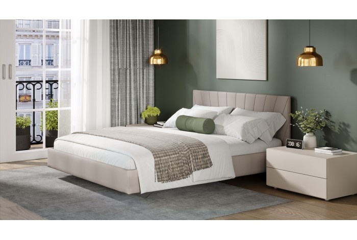 Кровать без ПМ «Эвори» 1400 Тип 1 (без подъемного механизма) Велюр Confetti Smoke