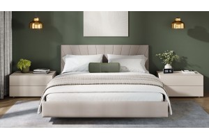 Кровать без ПМ Эвори 1400 Тип 1 (без подъемного механизма) Велюр Confetti Smoke