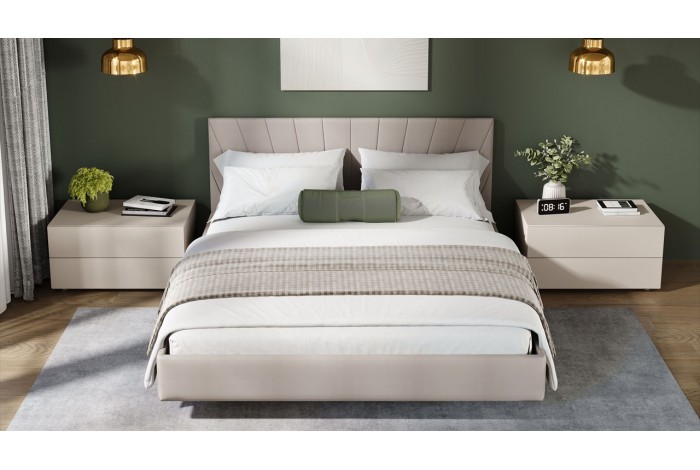 Кровать без ПМ «Эвори» 1400 Тип 1 (без подъемного механизма) Велюр Confetti Smoke