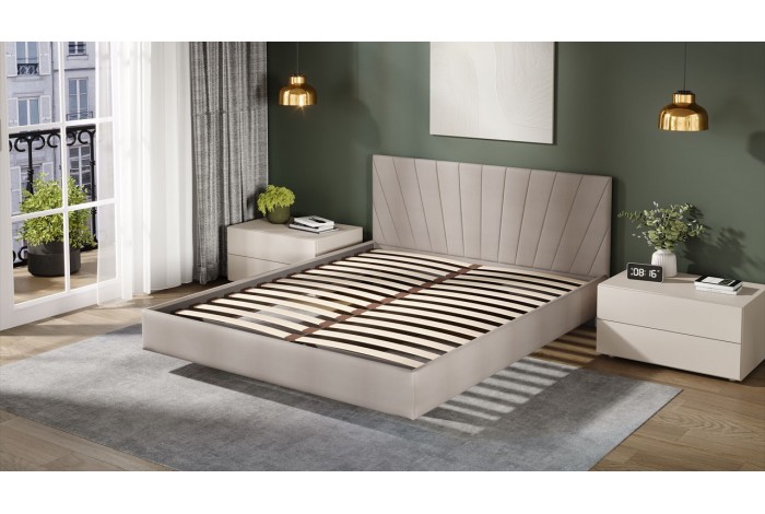 Кровать без ПМ «Эвори» 1400 Тип 1 (без подъемного механизма) Велюр Confetti Smoke