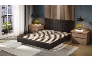 Кровать без ПМ Эвори 1400 Тип 1 (без подъемного механизма) Велюр Confetti Stone