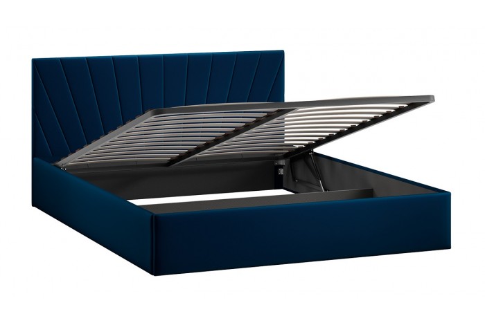 Кровать с ПМ «Эвори» 1400 Тип 1 (с подъемным механизмом и заглушиной) Велюр Confetti Blue