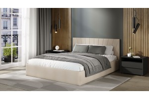 Кровать с ПМ Эвори 1800 Тип 1 (с подъемным механизмом и заглушиной) Велюр Confetti Cream