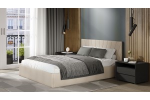 Кровать с ПМ Эвори 1800 Тип 1 (с подъемным механизмом и заглушиной) Велюр Confetti Cream