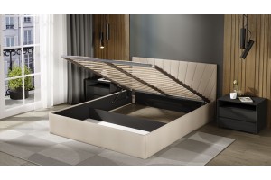 Кровать с ПМ Эвори 1800 Тип 1 (с подъемным механизмом и заглушиной) Велюр Confetti Cream