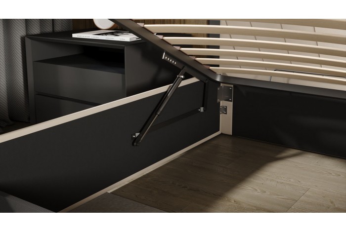 Кровать с ПМ «Эвори» 1800 Тип 1 (с подъемным механизмом и заглушиной) Велюр Confetti Cream