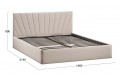 Кровать с ПМ «Эвори» 1400 Тип 1 (с подъемным механизмом и заглушиной) Велюр Confetti Cream