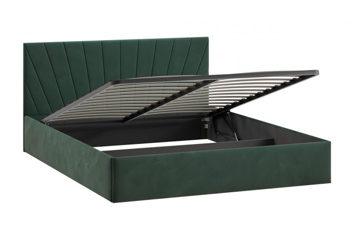 Кровать с ПМ «Эвори» 1400 Тип 1 (с подъемным механизмом и заглушиной) Велюр Confetti Deep forest