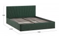 Кровать с ПМ «Эвори» 1400 Тип 1 (с подъемным механизмом и заглушиной) Велюр Confetti Deep forest