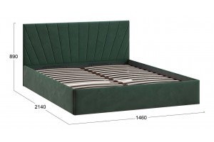 Кровать с ПМ Эвори 1400 Тип 1 (с подъемным механизмом и заглушиной) Велюр Confetti Deep forest
