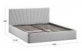 Кровать с ПМ «Эвори» 1400 Тип 1 (с подъемным механизмом и заглушиной) Велюр Confetti Silver