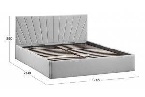 Кровать с ПМ Эвори 1400 Тип 1 (с подъемным механизмом и заглушиной) Велюр Confetti Silver