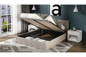 Кровать с ПМ Эвори 1800 Тип 1 (с подъемным механизмом и заглушиной) Велюр Confetti Smoke