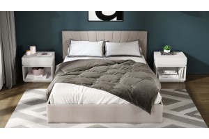 Кровать с ПМ Эвори 1800 Тип 1 (с подъемным механизмом и заглушиной) Велюр Confetti Smoke