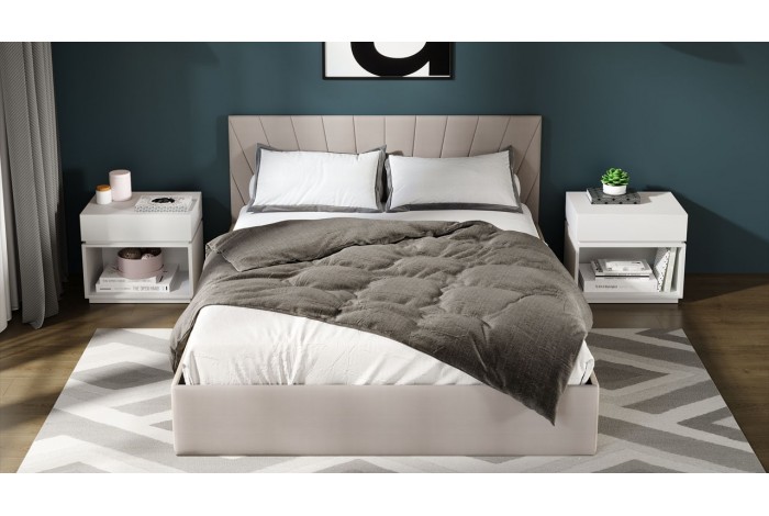 Кровать с ПМ «Эвори» 1800 Тип 1 (с подъемным механизмом и заглушиной) Велюр Confetti Smoke