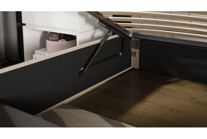 Кровать с ПМ «Эвори» 1800 Тип 1 (с подъемным механизмом и заглушиной) Велюр Confetti Smoke