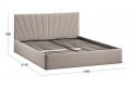 Кровать с ПМ «Эвори» 1400 Тип 1 (с подъемным механизмом и заглушиной) Велюр Confetti Smoke