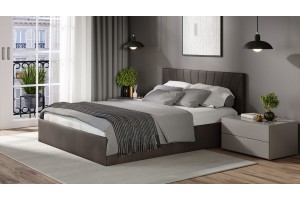 Кровать с ПМ Эвори 1400 Тип 1 (с подъемным механизмом и заглушиной) Велюр Confetti Stone