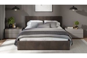 Кровать с ПМ Эвори 1400 Тип 1 (с подъемным механизмом и заглушиной) Велюр Confetti Stone