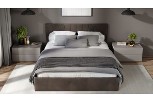 Кровать с ПМ Эвори 1400 Тип 1 (с подъемным механизмом и заглушиной) Велюр Confetti Stone