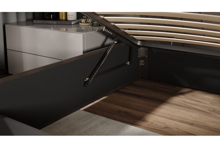 Кровать с ПМ «Эвори» 1800 Тип 1 (с подъемным механизмом и заглушиной) Велюр Confetti Stone