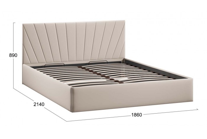 Кровать с ПМ «Эвори» 1800 Тип 1 (с подъемным механизмом и заглушиной) Велюр Confetti Cream