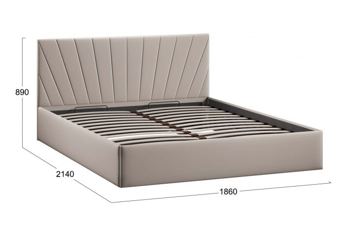 Кровать с ПМ «Эвори» 1800 Тип 1 (с подъемным механизмом и заглушиной) Велюр Confetti Smoke