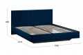 Кровать без ПМ «Эвори» 1600 Тип 1 (без подъемного механизма) Велюр Confetti Blue