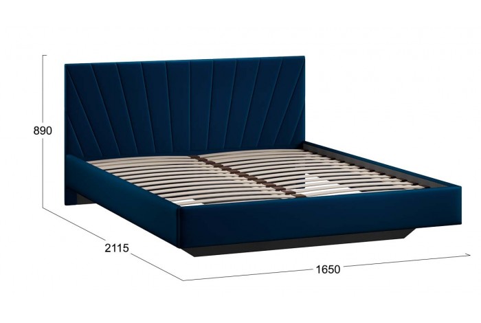 Кровать без ПМ «Эвори» 1600 Тип 1 (без подъемного механизма) Велюр Confetti Blue
