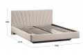 Кровать без ПМ «Эвори» 1600 Тип 1 (без подъемного механизма) Велюр Confetti Cream