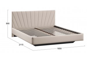 Кровать без ПМ Эвори 1600 Тип 1 (без подъемного механизма) Велюр Confetti Cream