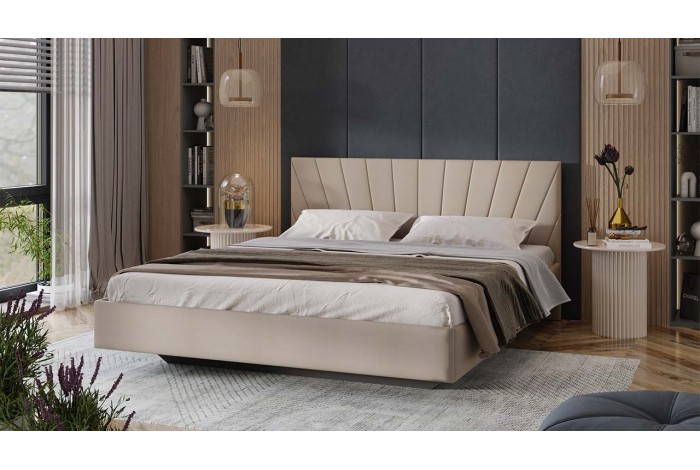 Кровать без ПМ «Эвори» 1600 Тип 1 (без подъемного механизма) Велюр Confetti Cream