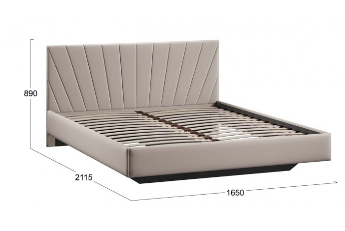 Кровать без ПМ «Эвори» 1600 Тип 1 (без подъемного механизма) Велюр Confetti Smoke