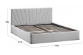 Кровать с ПМ «Эвори» 1600 Тип 1 (с подъемным механизмом) Велюр Confetti Silver