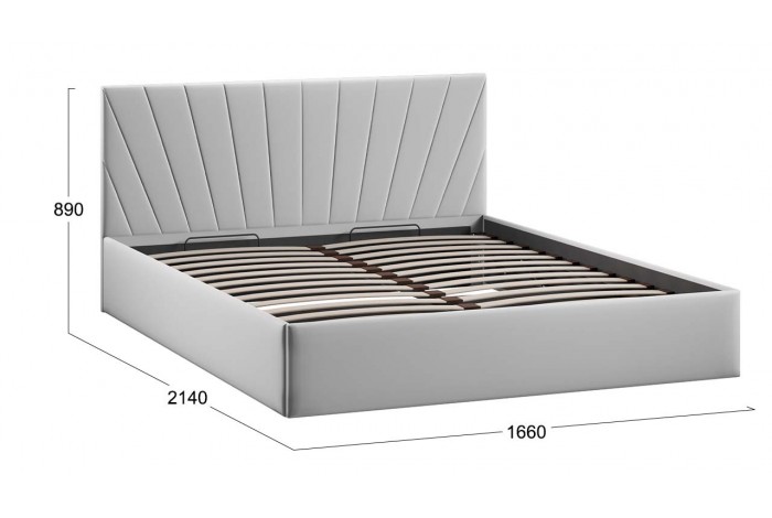 Кровать с ПМ «Эвори» 1600 Тип 1 (с подъемным механизмом) Велюр Confetti Silver