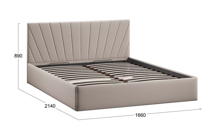 Кровать с ПМ «Эвори» 1600 Тип 1 (с подъемным механизмом) Велюр Confetti Smoke