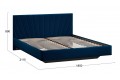 Кровать без ПМ «Эвори» 1800 Тип 1 (без подъемного механизма) Велюр Confetti Blue