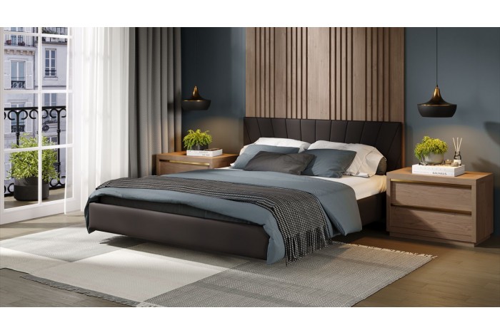 Кровать без ПМ «Эвори» 1800 Тип 1 (без подъемного механизма) Велюр Confetti Stone