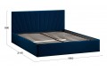 Кровать с ПМ «Эвори» 1800 Тип 1 (с подъемным механизмом и заглушиной) Велюр Confetti Blue