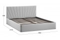 Кровать с ПМ «Эвори» 1800 Тип 1 (с подъемным механизмом и заглушиной) Велюр Confetti Silver